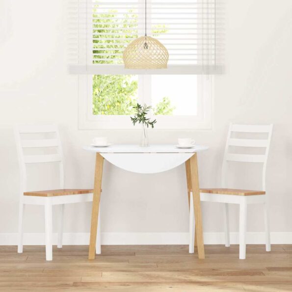 VidaXL jedálenské stoličky 2 ks Biela masívna drevená guma – Obrázok 3