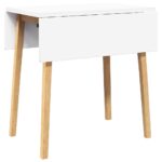 VidaXL jedálenský stôl Prírodná kaučuk z masívneho dreva – Obrázok 2