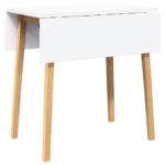 VidaXL jedálenský stôl Prírodná kaučuk z masívneho dreva – Obrázok 7