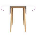 VidaXL jedálenský stôl Prírodná kaučuk z masívneho dreva – Obrázok 9