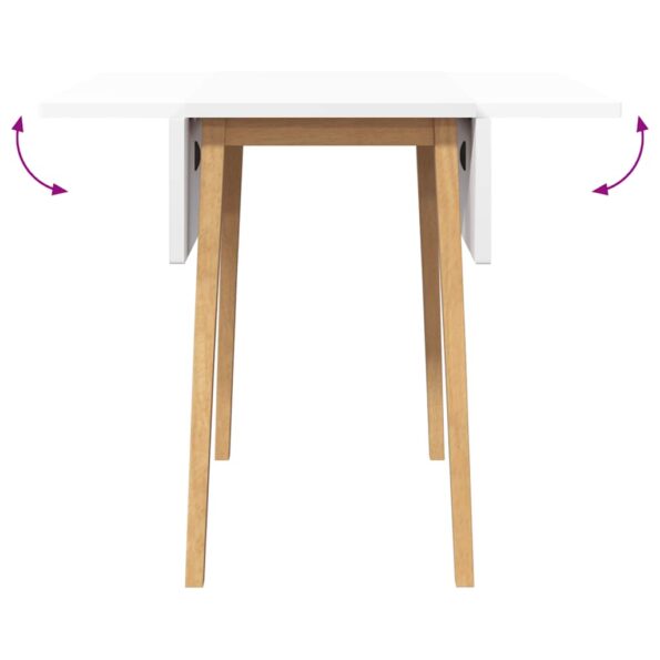 VidaXL jedálenský stôl Prírodná kaučuk z masívneho dreva – Obrázok 9