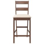 VidaXL Barové stoličky s vankúšmi 2 ks Hnedá guma z masívneho dreva – Obrázok 5