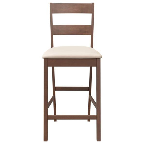 VidaXL Barové stoličky s vankúšmi 2 ks Hnedá guma z masívneho dreva – Obrázok 5