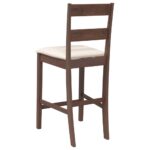 VidaXL Barové stoličky s vankúšmi 2 ks Hnedá guma z masívneho dreva – Obrázok 7