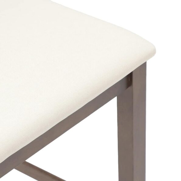 VidaXL Barové stoličky s vankúšmi 2 ks Hnedá guma z masívneho dreva – Obrázok 8