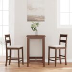 VidaXL Barové stoličky s vankúšmi 2 ks Hnedá guma z masívneho dreva