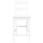 vidaXL barové stoličky 2 ks Biela masívna drevená guma – Obrázok 5