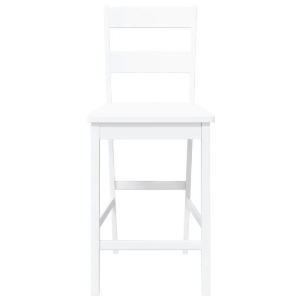 vidaXL barové stoličky 2 ks Biela masívna drevená guma – Obrázok 5