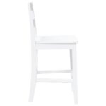 vidaXL barové stoličky 2 ks Biela masívna drevená guma – Obrázok 6