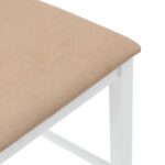 vidaXL barové stoličky s vankúšmi 2 ks Biela masívna drevená guma – Obrázok 8