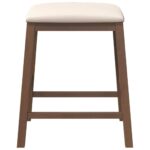 vidaXL Barové stoličky s vankúšmi 2 ks Hnedá guma z masívneho dreva – Obrázok 5