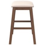 vidaXL Barové stoličky s vankúšmi 2 ks Hnedá guma z masívneho dreva – Obrázok 6