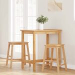 vidaXL barové stoličky 2 ks Guma z masívneho dreva – Obrázok 3