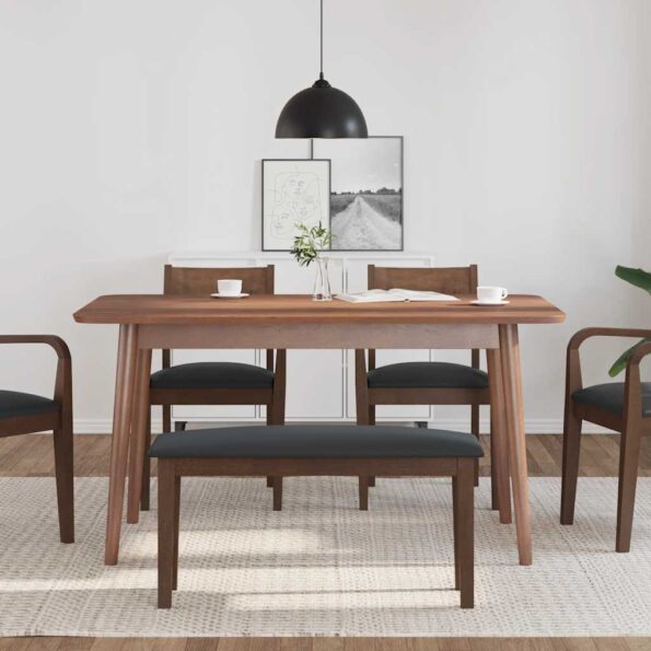 vidaXL Lavica 90 cm Hnedá Masívna Drevo Guma – Obrázok 3