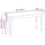 vidaXL Lavica 90 cm z masívneho dreva Guma – Obrázok 10