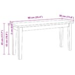 vidaXL Lavica 90 cm z masívneho dreva Guma – Obrázok 10