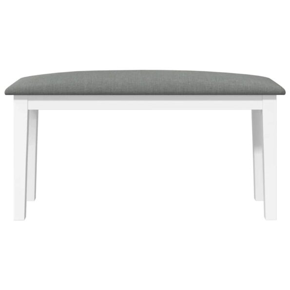 vidaXL Lavica 90 cm Biela masívna drevená guma – Obrázok 4