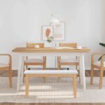 vidaXL Lavica 90 cm Biela masívna drevená guma – Obrázok 3