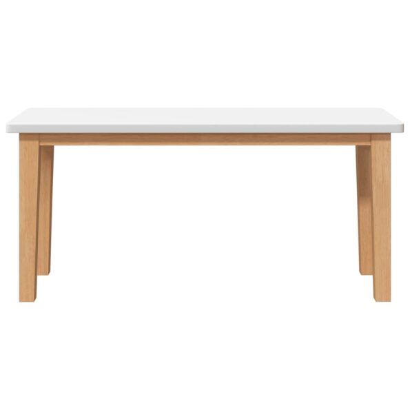 vidaXL Lavica 90 cm Biela masívna drevená guma – Obrázok 4