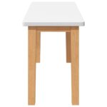 vidaXL Lavica 90 cm Biela masívna drevená guma – Obrázok 5