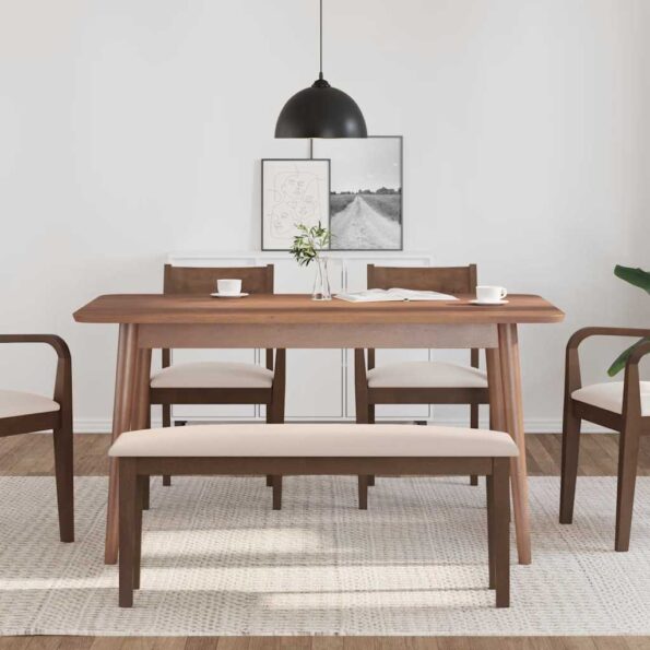 vidaXL Lavica 110 cm Hnedá Masívna Drevo Guma – Obrázok 3