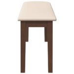 vidaXL Lavica 110 cm Hnedá Masívna Drevo Guma – Obrázok 5