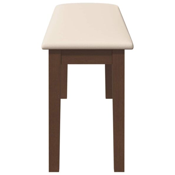 vidaXL Lavica 110 cm Hnedá Masívna Drevo Guma – Obrázok 5