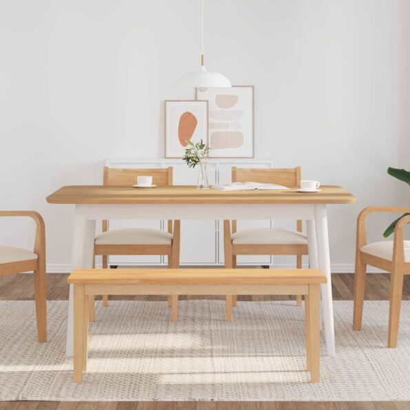 vidaXL Lavica 110 cm z masívneho dreva Guma – Obrázok 3