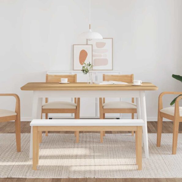 vidaXL Lavica 110 cm z masívneho dreva Guma – Obrázok 3