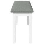 vidaXL Lavica 110 cm Biela masívna guma – Obrázok 5