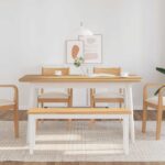 vidaXL Lavica 110 cm Biela masívna guma – Obrázok 3