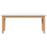 vidaXL Lavica 110 cm Biela masívna guma – Obrázok 4