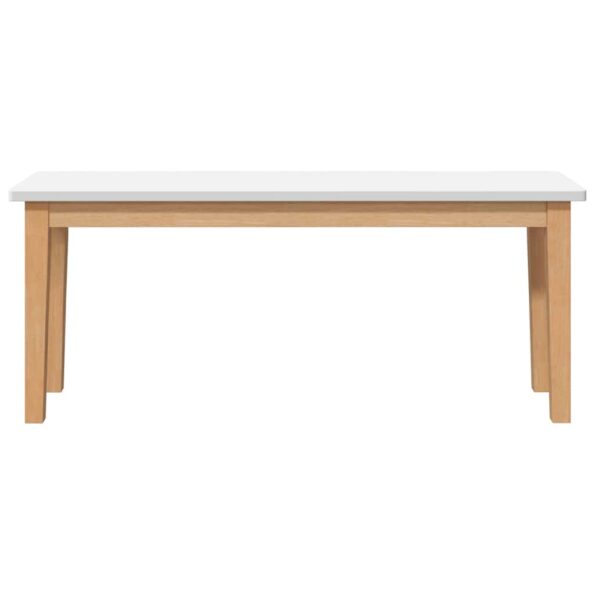 vidaXL Lavica 110 cm Biela masívna guma – Obrázok 4