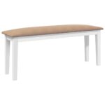 vidaXL Lavica 110 cm Biela masívna guma – Obrázok 2