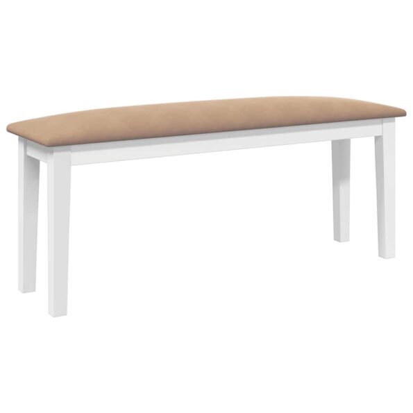 vidaXL Lavica 110 cm Biela masívna guma – Obrázok 2
