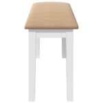 vidaXL Lavica 110 cm Biela masívna guma – Obrázok 5
