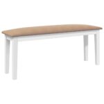 vidaXL Lavica 110 cm Biela masívna guma – Obrázok 6