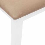 vidaXL Lavica 110 cm Biela masívna guma – Obrázok 7