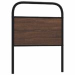 vidaXL Čelo postele hnedý dub 80 cm oceľ a kompozitné drevo