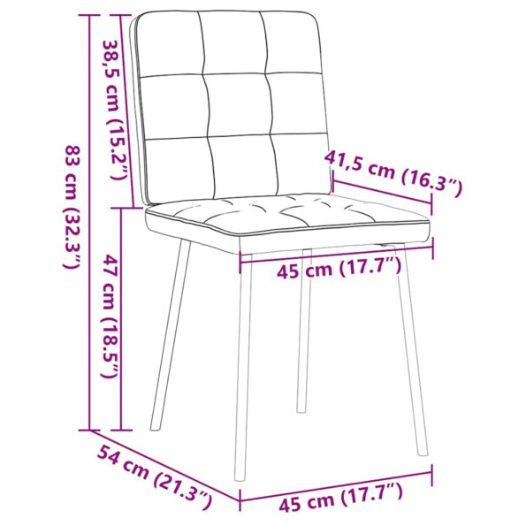vidaXL Jedálenské stoličky 4 ks tmavosivé zamatové – Obrázok 9