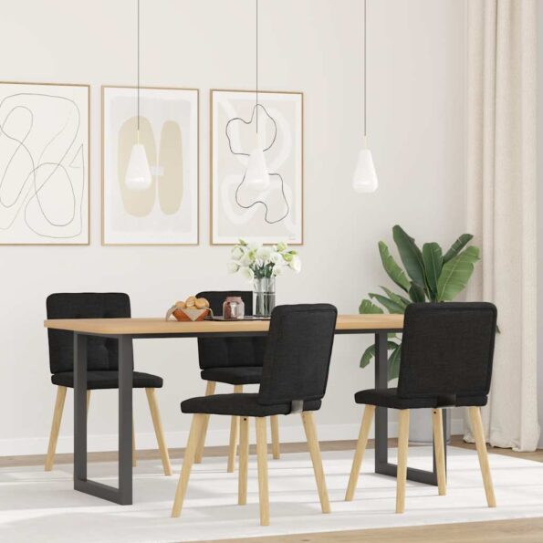 vidaXL Jedálenské stoličky 4 ks, čierne, látka – Obrázok 2