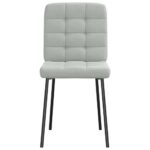 vidaXL Jedálenské stoličky 4 ks bledosivé zamatové – Obrázok 4