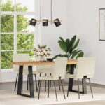 vidaXL Jedálenské stoličky 4 ks krémové umelá koža – Obrázok 2