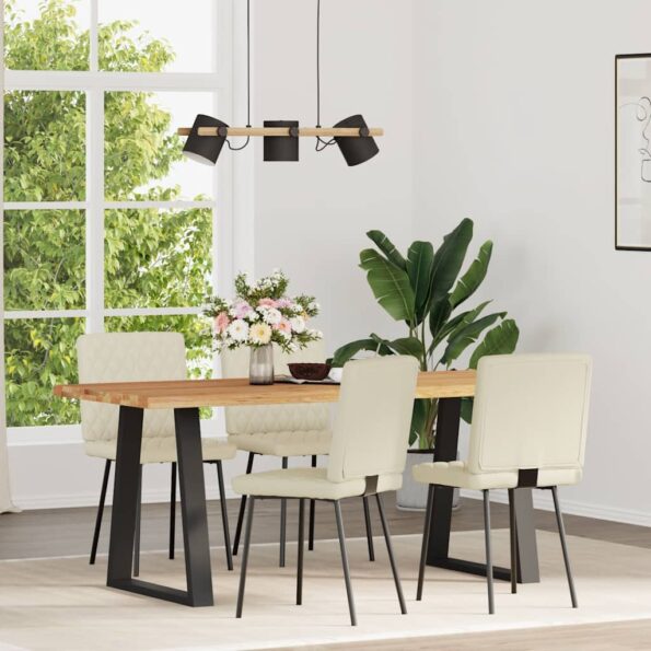 vidaXL Jedálenské stoličky 4 ks krémové umelá koža – Obrázok 2