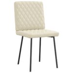 vidaXL Jedálenské stoličky 4 ks krémové umelá koža – Obrázok 3