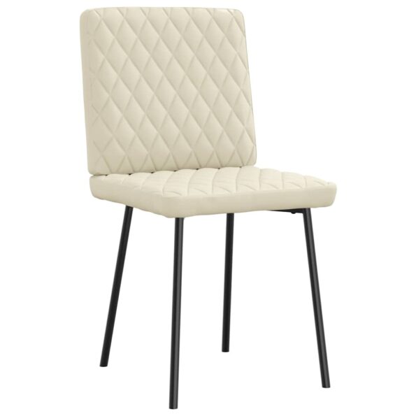 vidaXL Jedálenské stoličky 4 ks krémové umelá koža – Obrázok 3
