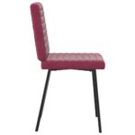 vidaXL Otočné jedálenské stoličky 4 ks vínovo-červené zamatové – Obrázok 5