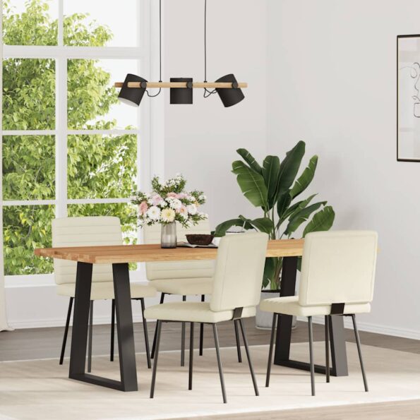 vidaXL jedálenské stoličky 4 ks krémové zamatové – Obrázok 2