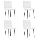 vidaXL Jedálenské stoličky 4 ks biele umelá koža