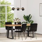 vidaXL Jedálenské stoličky 4 ks čierne zamatové – Obrázok 2